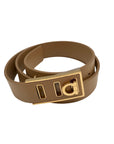 Salvatore Ferragamo Women's Beige Leather Gancini Belt