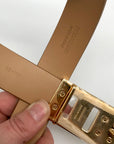 Salvatore Ferragamo Women's Beige Leather Gancini Belt