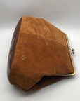 Patricia Nash Brown Suede Framed Shoulder Bag