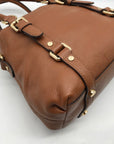 Michael Kors Brown Pebbled Leather Bedford Legacy Medium Convertible Satchel Bag