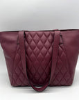 Vera Bradley Burgundy Quilted Leather Tote Bag