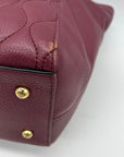 Vera Bradley Burgundy Quilted Leather Tote Bag