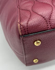 Vera Bradley Burgundy Quilted Leather Tote Bag