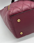 Vera Bradley Burgundy Quilted Leather Tote Bag