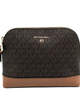 Michael Kors Brown Coated Canvas Large Jet Set Charm Dome
