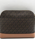 Michael Kors Brown Coated Canvas Large Jet Set Charm Dome