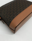 Michael Kors Brown Coated Canvas Large Jet Set Charm Dome