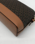 Michael Kors Brown Coated Canvas Large Jet Set Charm Dome