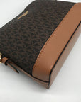 Michael Kors Brown Coated Canvas Large Jet Set Charm Dome