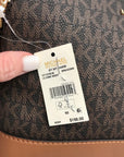 Michael Kors Brown Coated Canvas Large Jet Set Charm Dome