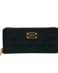 Michael Kors Black Monogram Canvas Jet Set Travel Continental Wallet