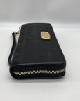 Michael Kors Black Monogram Canvas Jet Set Travel Continental Wallet