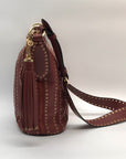 Michael Kors Brick Leather Brooklyn Grommet Feed Crossbody Bag