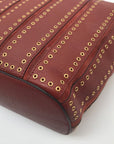 Michael Kors Brick Leather Brooklyn Grommet Feed Crossbody Bag