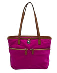 Michael Kors Purple Nylon & Leather Pocket Tote