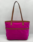 Michael Kors Purple Nylon & Leather Pocket Tote