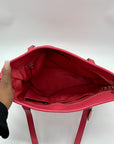 Coach Pink Pebbled Leather Zip Top Tote Bag F57789