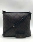 Coach Brown Signature Coated Canvas File Crossbody Bag