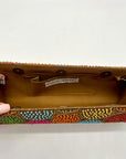 David Jeffery Multi-Colored Bronze Fabric Embellished Convertible Clutch