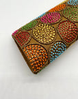 David Jeffery Multi-Colored Bronze Fabric Embellished Convertible Clutch