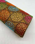 David Jeffery Multi-Colored Bronze Fabric Embellished Convertible Clutch