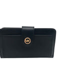 Michael Kors Black Leather Charm Medium Tab Bifold Wallet
