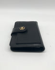 Michael Kors Black Leather Charm Medium Tab Bifold Wallet