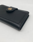 Michael Kors Black Leather Charm Medium Tab Bifold Wallet