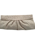 Lauren Merkin Off White Ostrich Leather Clutch