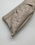 Lauren Merkin Off White Ostrich Leather Clutch