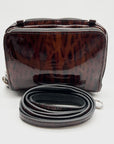 Brighton Brown Wild Tiger Patent Leather Brazos Crossbody