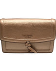 Kate Spade Rose Gold Pebbled Leather Knott Flap Crossbody Bag