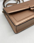 Kate Spade Rose Gold Pebbled Leather Knott Flap Crossbody Bag