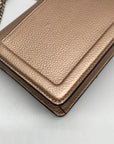 Kate Spade Rose Gold Pebbled Leather Knott Flap Crossbody Bag