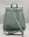 Kate Spade Blue Pebbled Leather Leila Large Flap Backpack