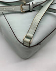 Kate Spade Blue Pebbled Leather Leila Large Flap Backpack