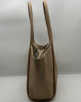 MMS Brands Beige Pebbled Leather Hobo-Style Shoulder Bag
