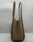 MMS Brands Beige Pebbled Leather Hobo-Style Shoulder Bag