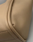 MMS Brands Beige Pebbled Leather Hobo-Style Shoulder Bag
