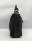 Giorgio Armani Dark Brown Leather Hobo Bag