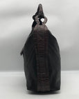 Giorgio Armani Dark Brown Leather Hobo Bag