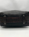 Giorgio Armani Dark Brown Leather Hobo Bag