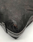 Giorgio Armani Dark Brown Leather Hobo Bag