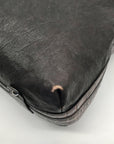 Giorgio Armani Dark Brown Leather Hobo Bag