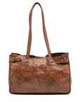 Patricia Nash Brown Leather Map Print Tote And Wallet