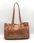Patricia Nash Brown Leather Map Print Tote And Wallet