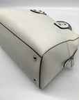Michael Kors White Saffiano Leather Studded Satchel