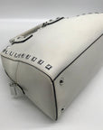 Michael Kors White Saffiano Leather Studded Satchel