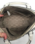 Michael Kors White Saffiano Leather Studded Satchel