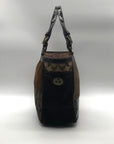 Coach Brown Signature Patchwork Canvas Satchel J8F69